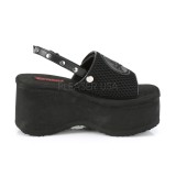 Black 9 cm Demonia FUNN-32 lolita emo platform sandals