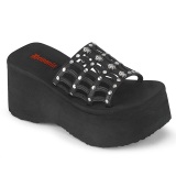 Black 9 cm DemoniaCult FUNN-13 emo gothic platform mules