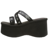 Black 9 cm FUNN-19 Goth Platform Sandals Womens