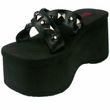 Black 9 cm FUNN-29 Goth Platform Sandals Womens