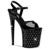 Black Crystal Stone 20 cm STARDUST-809 Platform High Heels Shoes