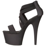 Black Elasticated 18 cm ADORE-769 Platform High Heeled Sandal Shoes