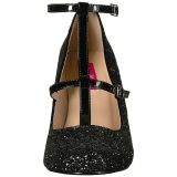 Black Glitter 10 cm QUEEN-01 big size pumps shoes