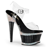 Black Glittering Stones 16,5 cm ILLUSION-658RS Womens High Heels Shoes