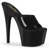 Black Jelly-Like 18 cm ADORE-701N Exotic stripper high heel mules