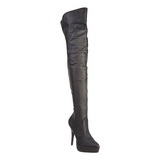 Black Leather 13,5 cm INDULGE-3011 Thigh High Boots for Men