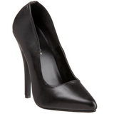 Black Leather 15 cm DOMINA-420 pointed toe high heel stilettos