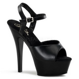 Black Leather 15 cm Pleaser KISS-209 High Heels Platform