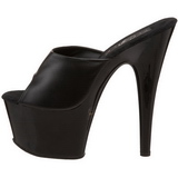 Black Leather 18 cm ADORE-701 Platform High Mules