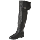 Black Leather 4 cm MAVERICK-2045 Thigh High Boots for Men