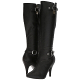 Black Leatherette 10 cm DREAM-2030 big size boots womens