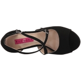 Black Leatherette 10 cm DREAM-412 big size sandals womens