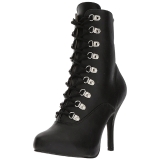 Black Leatherette 12,5 cm EVE-106 big size ankle boots womens