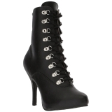 Black Leatherette 12,5 cm EVE-106 big size ankle boots womens