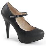 Black Leatherette 13,5 cm CHLOE-02 big size pumps shoes