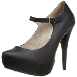 Black Leatherette 13,5 cm CHLOE-02 big size pumps shoes