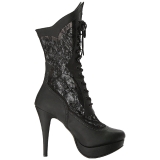 Black Leatherette 13,5 cm CHLOE-115 big size ankle boots womens