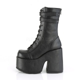 Black Leatherette 13 cm CAMEL-250 demonia ankle boots platform