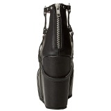 Black Leatherette 13 cm POISON-25-1 lolita ankle boots wedge platform