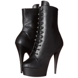 Black Leatherette 15,5 cm DELIGHT-1020 Platform Ankle Calf Boots