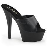 Black Leatherette 15,5 cm KISS-201 Platform High Mules