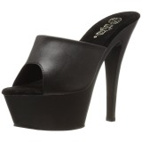 Black Leatherette 15,5 cm KISS-201 Platform High Mules