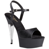 Black Leatherette 15 cm CAPTIVA-609 High Heels Platform