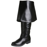 Black Leatherette 4 cm MAVERICK-2045 Thigh High Boots for Men