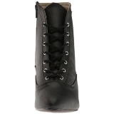Black Leatherette 5 cm FAB-1005 big size ankle boots womens