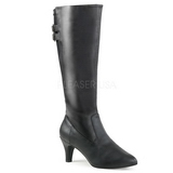 Black Leatherette 7,5 cm DIVINE-2018 big size boots womens