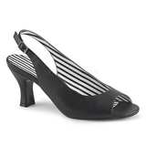 Black Leatherette 7,5 cm JENNA-02 big size sandals womens