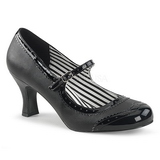 Black Leatherette 7,5 cm JENNA-06 big size pumps shoes