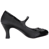 Black Leatherette 7,5 cm JENNA-06 big size pumps shoes