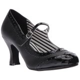 Black Leatherette 7,5 cm JENNA-06 big size pumps shoes