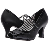 Black Leatherette 7,5 cm JENNA-06 big size pumps shoes