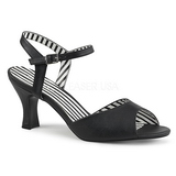 Black Leatherette 7,5 cm JENNA-09 big size sandals womens
