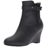 Black Leatherette 7,5 cm KIMBERLY-102 big size ankle boots womens