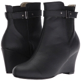 Black Leatherette 7,5 cm KIMBERLY-102 big size ankle boots womens