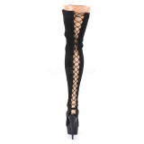 Black Lycra 15 cm DELIGHT-3003 High Heeled Overknee Boots