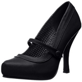 Black Matte 12 cm retro vintage CUTIEPIE-02 mary jane pumps with hidden platform