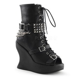Black Matte 13 cm BRAVO-89 Platform Ankle High Goth Boots