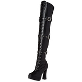 Black Matte 13 cm ELECTRA-3028 Thigh High Boots for Men