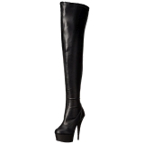 Black Matte 15,5 cm DELIGHT-3000 High Heeled Overknee Boots