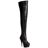 Black Matte 15,5 cm DELIGHT-3000 High Heeled Overknee Boots