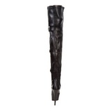 Black Matte 15,5 cm DELIGHT-3028 High Heeled Overknee Boots