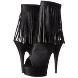 Black Matte 15 cm DELIGHT-1019 womens fringe ankle boots high heels