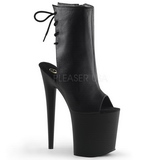 Black Matte 20 cm Pleaser FLAMINGO-1018 Platform Ankle Calf Boots