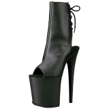 Black Matte 20 cm Pleaser FLAMINGO-1018 Platform Ankle Calf Boots