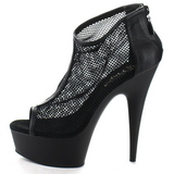 Black Mesh 15 cm Pleaser DELIGHT-600-12 Platform Ankle Calf Boots