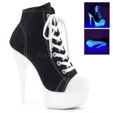 Black Neon 15 cm DELIGHT-600SK-02 Canvas high heels chucks
